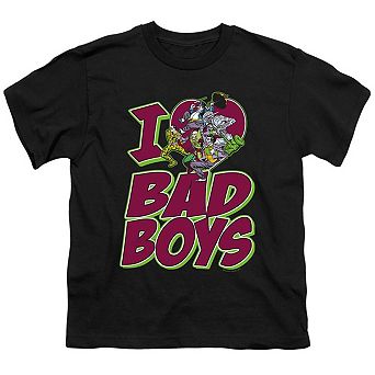 Dc Comics I Heart Bad Boys Short Sleeve Youth T-shirt