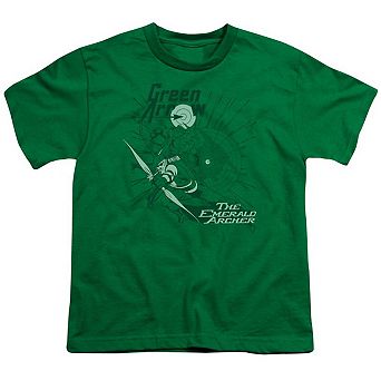 Dc Comics Green Arrow The Emerald Archer Short Sleeve Youth T-shirt