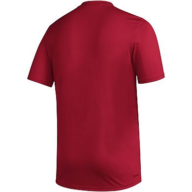 Men's adidas  Red NC State Wolfpack Fadeaway Basketball Pregame AEROREADY T-Shirt