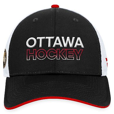 Men's Fanatics Branded Black Ottawa Senators Authentic Pro Rink Trucker Adjustable Hat