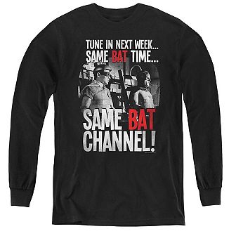 Batman Classic Tv Bat Channel Youth Long Sleeve T-shirt