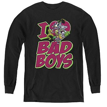 Dc Comics I Heart Bad Boys Youth Long Sleeve T-shirt
