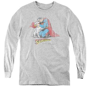 Superman And His Dog Youth Long Sleeve T-shirt