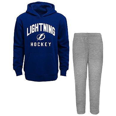 Toddler Blue/Heather Gray Tampa Bay Lightning Play by Play Pullover Hoodie & Pants Set