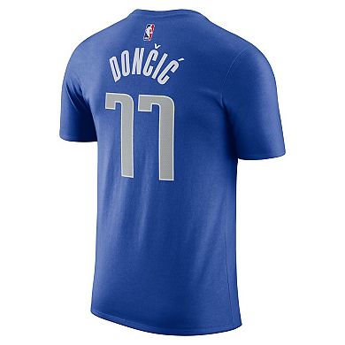 Men's Nike Luka Dončić Blue Dallas Mavericks Icon 2022/23 Name & Number T-Shirt
