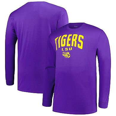 Men's Champion Purple LSU Tigers Big & Tall Arch Long Sleeve T-Shirt