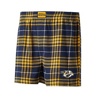 Men's Concepts Sport Navy/Gold Nashville Predators Concord Flannel Boxers
