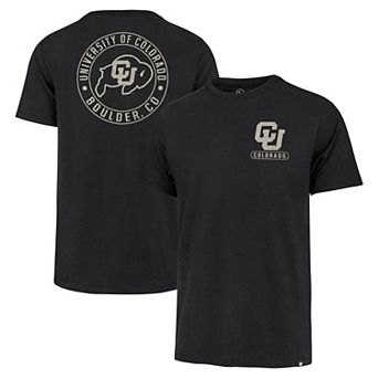 Men's '47 Black Colorado Buffaloes Left Chest Back Slide Two Hit Franklin T-Shirt