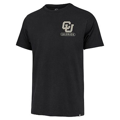 Men's '47 Black Colorado Buffaloes Left Chest Back Slide Two Hit Franklin T-Shirt