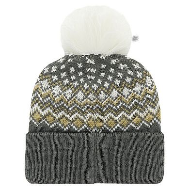 Women's '47 Charcoal Vegas Golden Knights ElsaÂ Cuffed Knit Hat with Pom