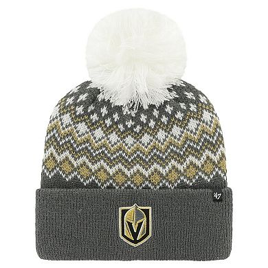 Women's '47 Charcoal Vegas Golden Knights ElsaÂ Cuffed Knit Hat with Pom