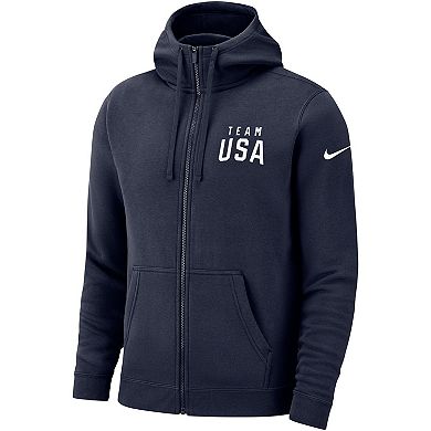 Men's Nike Navy Team USA Club Fleece Full-Zip Hoodie