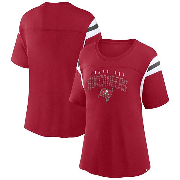 売れ筋商品|||ファナティクス カットソー トップス レディース Women's Red Tampa Bay Buccaneers True Catch Iconic Rhinestone Bling Athena Lace-Up T-Shirt Red Women's Fanatics Branded Red Tampa Bay Buccaneers Classic