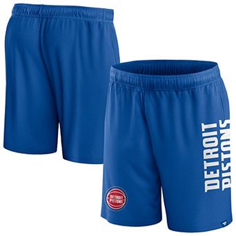Men's Fanatics Branded Blue Detroit Pistons Post Up Mesh Shorts