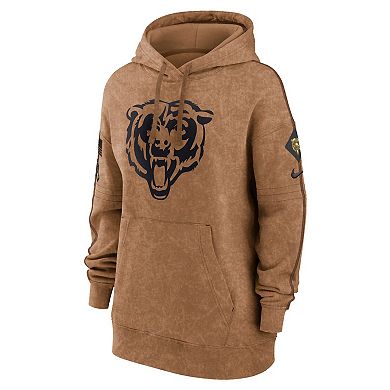 Women's Nike Brown Chicago Bears 2023 Salute to Service Pullover Hoodie