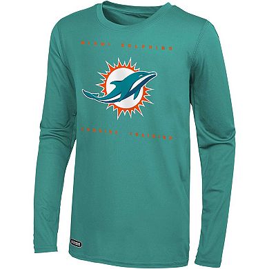 Men's Aqua Miami Dolphins Side Drill Long Sleeve T-Shirt