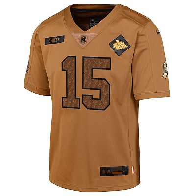 Youth Nike Patrick Mahomes Brown Kansas City Chiefs 2023 Salute To Service Limited Jersey