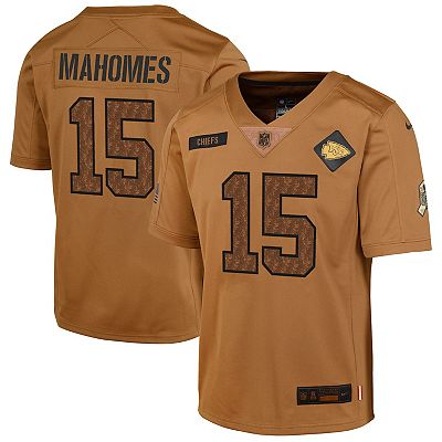 Youth Nike Patrick Mahomes Brown Kansas City Chiefs 2023 Salute To Service Limited Jersey