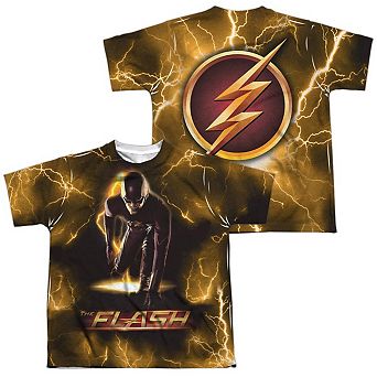 The Flash Bolt Short Sleeve Youth Poly Crew T-shirt