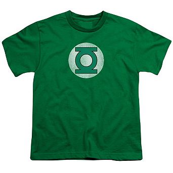 Dc Comics Green Lantern Green Lantern Logo Distressed Short Sleeve Youth T-shirt