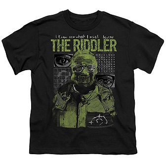 The Batman (2022) Riddler Illustration Short Sleeve Youth T-shirt
