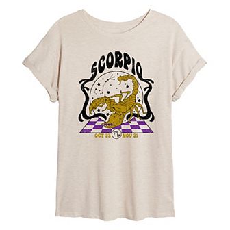 Juniors' Scorpio Zodiac Oversized Tee