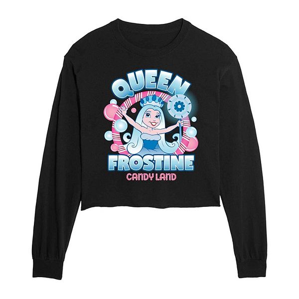 Juniors' Candy Land Queen Frostine Cropped Long Sleeve Tee