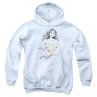Dco Justice League Of America Wonder Woman Squiggles Youth Pull Over Hoodie