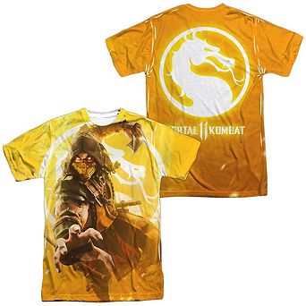 Mortal Kombat 11 Scorpion Short Sleeve Adult Poly Crew T-shirt