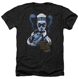 Batman Arkham Asylum Arkham Harley Quinn Adult Heather T-shirt
