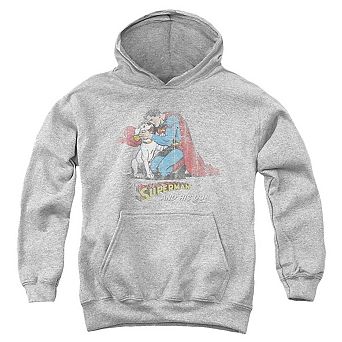 Superman And His Dog Youth Pull Over Hoodie