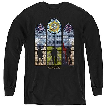 Supernatural Stained Glass Youth Long Sleeve Sweatshirt