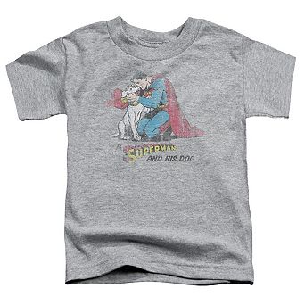 Superman And His Dog Short Sleeve Toddler T-Shirt