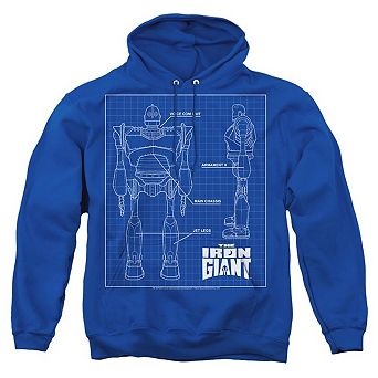 The Iron Giant Schematic Adult Pull Over Hoodie