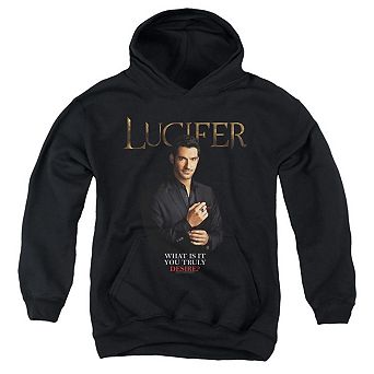 Lucifer Lucifer What Do You Desire? Youth Pull Over Hoodie