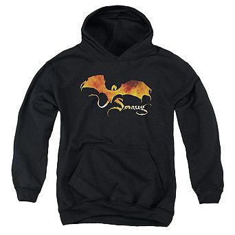 Hobbit Smaug On Fire Youth Pull Over Hoodie