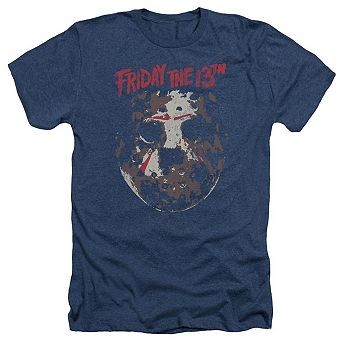 Friday The 13th Rough Mask Adult Heather T-shirt