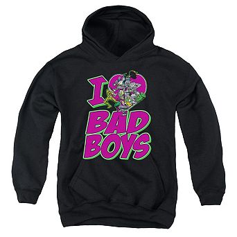 Dc Comics I Heart Bad Boys Youth Pull Over Hoodie