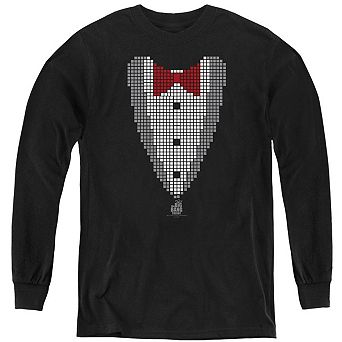 Big Bang Theory Pixelated Tux Youth Long Sleeve Sweatshirt