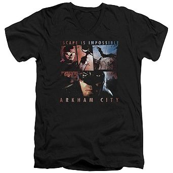 Batman Arkham City Escape Is Impossible Short Sleeve Adult V Neck T-shirt