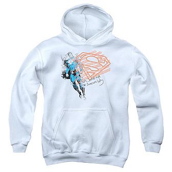 Superman Super American Flag Youth Pull Over Hoodie