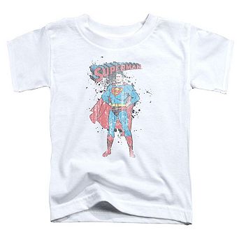 Superman Vintage Ink Splatter Short Sleeve Toddler T-Shirt