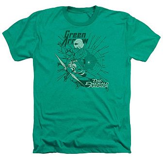Dc Comics Green Arrow The Emerald Archer Adult Heather T-shirt