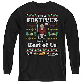 Seinfeld Festive Festivus Youth Long Sleeve Sweatshirt