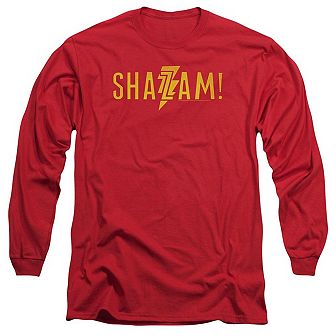 Shazam Movie Flat Logo Long Sleeve Adult T-shirt