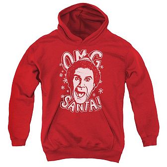 Elf Omg Santa Youth Pull Over Hoodie