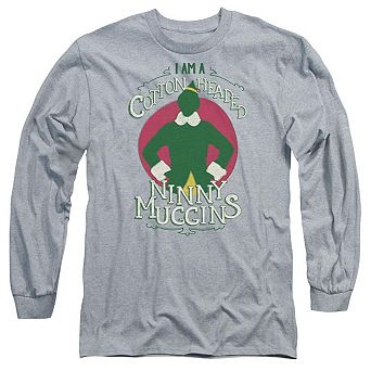 Elf Cotton Headed Long Sleeve Adult T-shirt