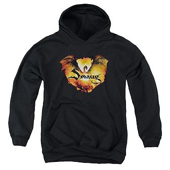 Hobbit Reign In Flame Youth Pull Over Hoodie