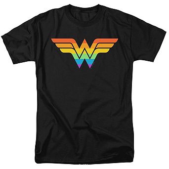 Justice League Wonder Woman Rainbow Short Sleeve Adult T-shirt