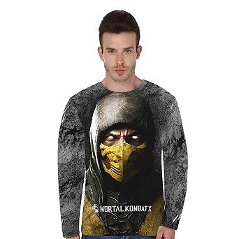 Mortal Kombat X Finish Him Long Sleeve Adult Poly Crew T-shirt